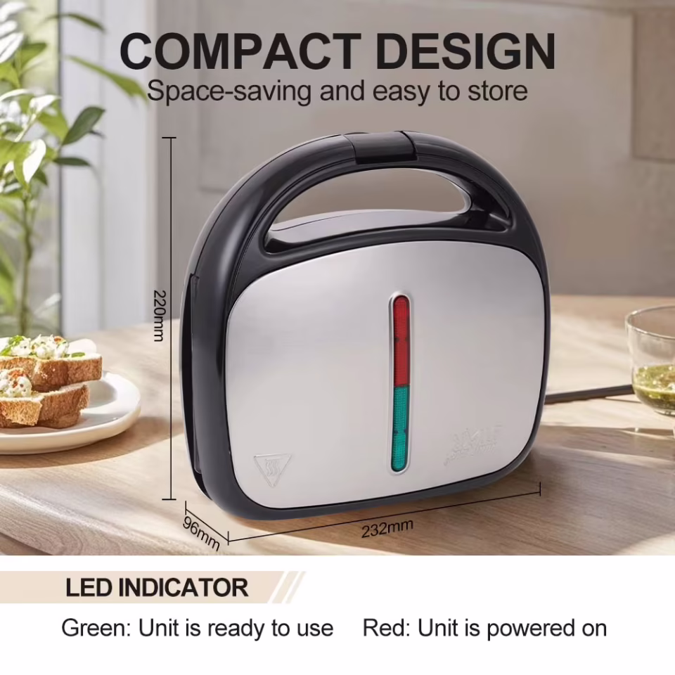 Winning Star 800 W 3‑in‑1 Çok Fonksiyonlu Sandviç & Waffle Makinesi