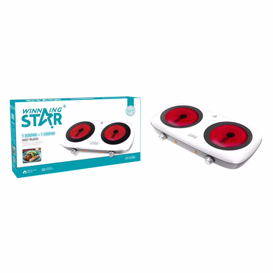 Winning Star 1300W Çiftli Kızılötesi Elektrikli Ocak