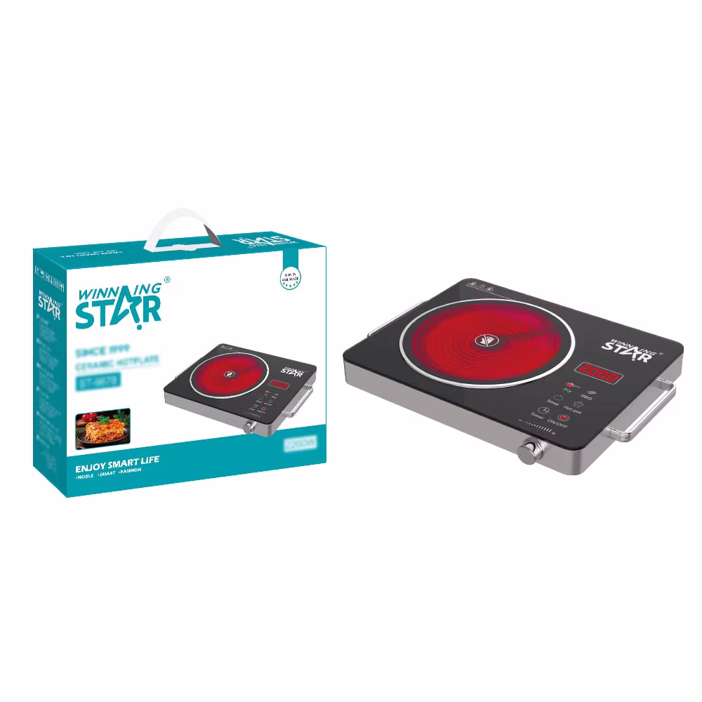 Winning Star  2200 W Cam Seramik İnfrared Ocak