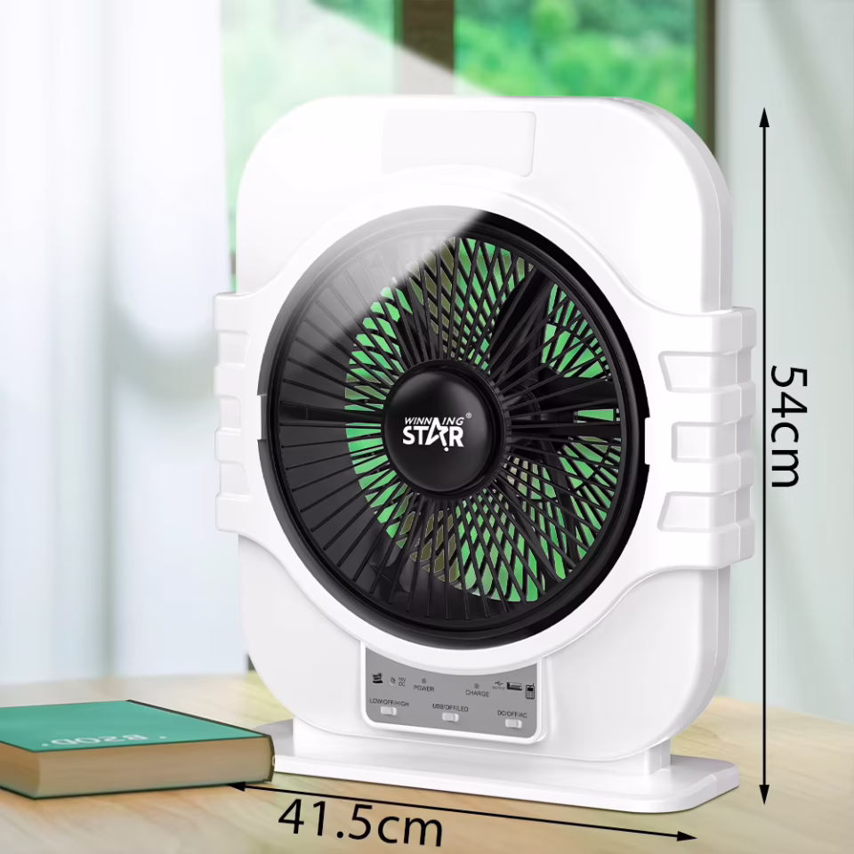 Winning Star 12″ USB/AC‑DC Şarjlı Masa Vantilatörü