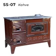 Fırınlı Kuzine Soba – Kahverengi (Odun ve Kömürlü)