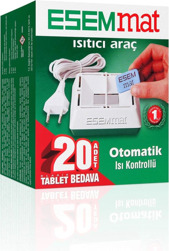 ESEMmat Kablolu Otomatik Isı Kontrollü Cihaz 20 Tablet Hediyeli