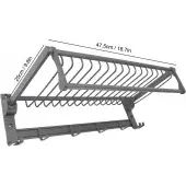 Katlanabilir Duvar Tipi Çok Amaçlı Askılık ve Raf