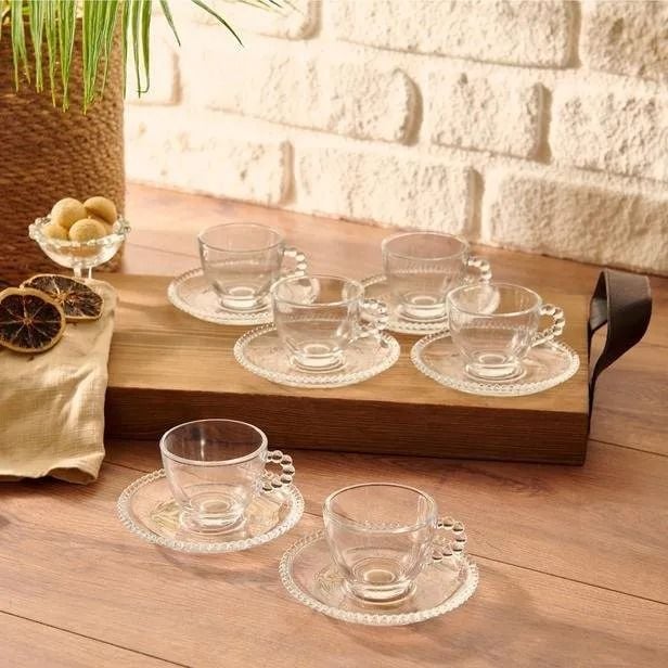 KRD Home Boncuklu Kahve Fincan Takımı 6lı
