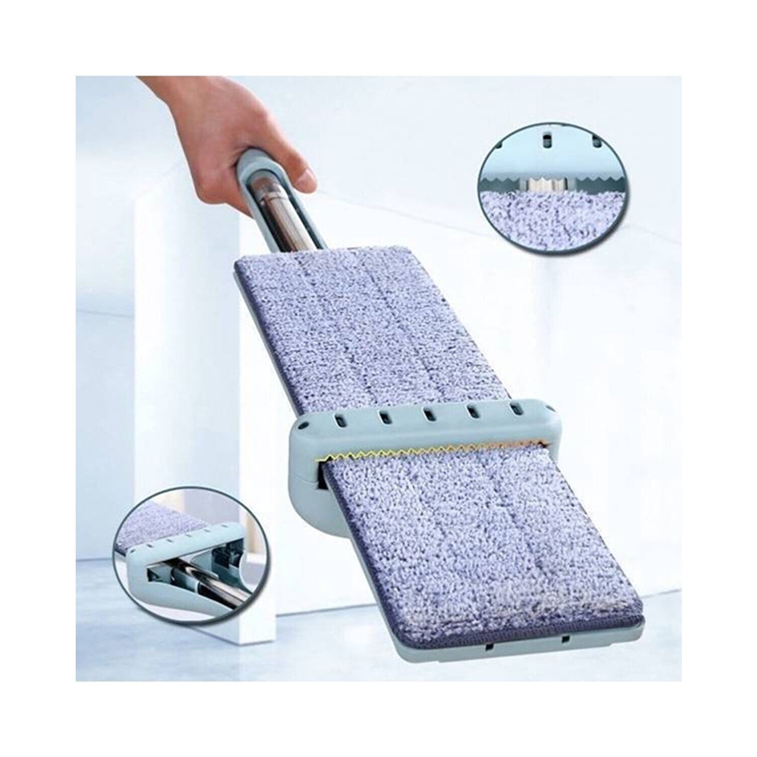 Kovasız 360 Mikrofiber Kendinden Sıkmalı Mop Paspas