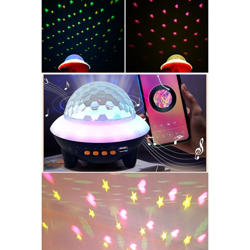 Gold Orion Disko Bluetooth Hoparlör ve Gece Lambası