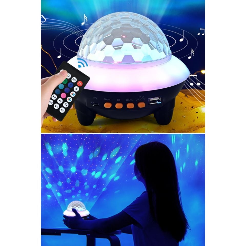 Gold Orion Disko Bluetooth Hoparlör ve Gece Lambası