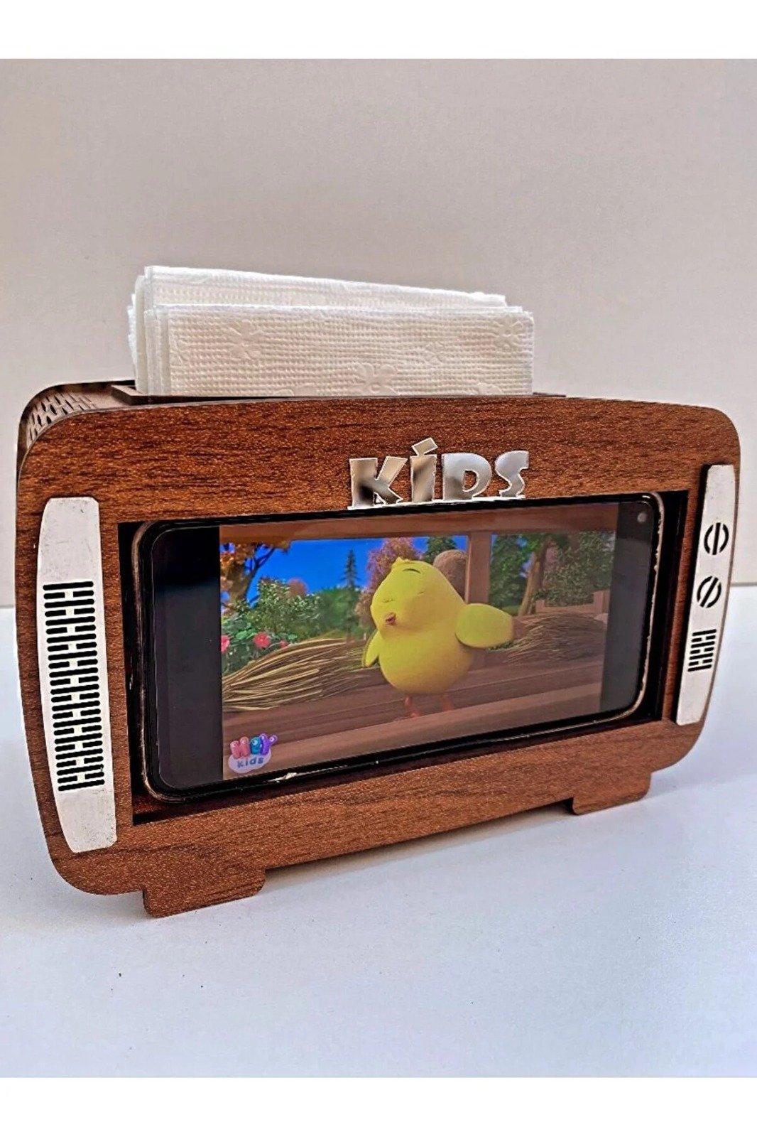 Ahşap Telefon Tutucu ve Peçetelik