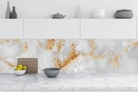 Kendinden Yapışkanlı Mermer Desenli  Folyo Kaplama Tezgah Duvar