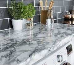 Kendinden Yapışkanlı Mermer Desenli  Folyo Kaplama Tezgah Duvar