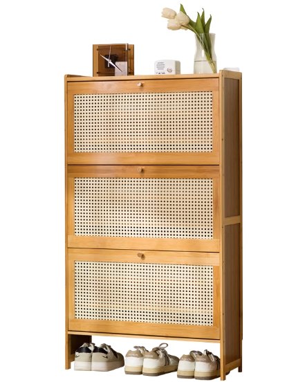 Bambu Düşen Kapaklı Ayakkabılık