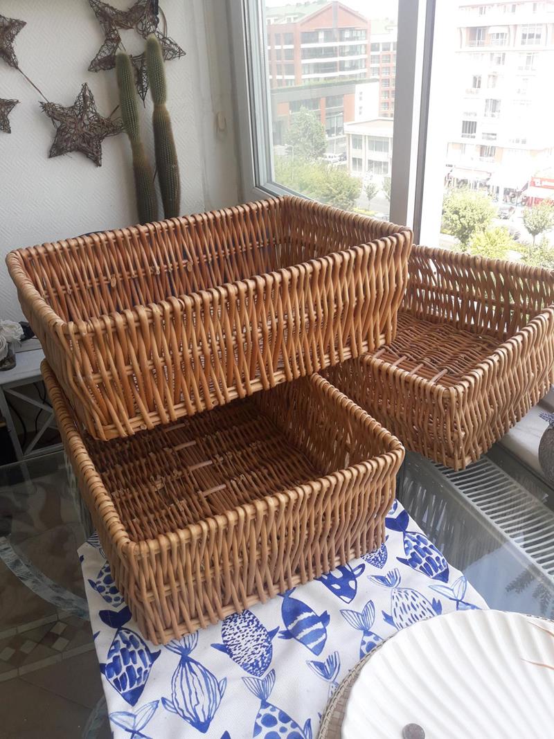 Perotti 2li Hasır Sepet Dikdörtgen