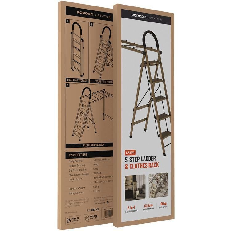PORODO İkisi Bir Arada Merdiven & Askılık
