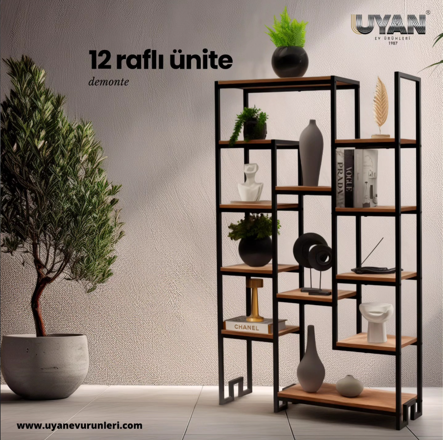 12 Raflı Ahşap Ünite