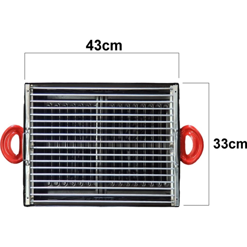 Emaye Mangal Köz Çekmeceli Katlanır Ayaklı Büyük Piknik Mangalı 43CMX33CM