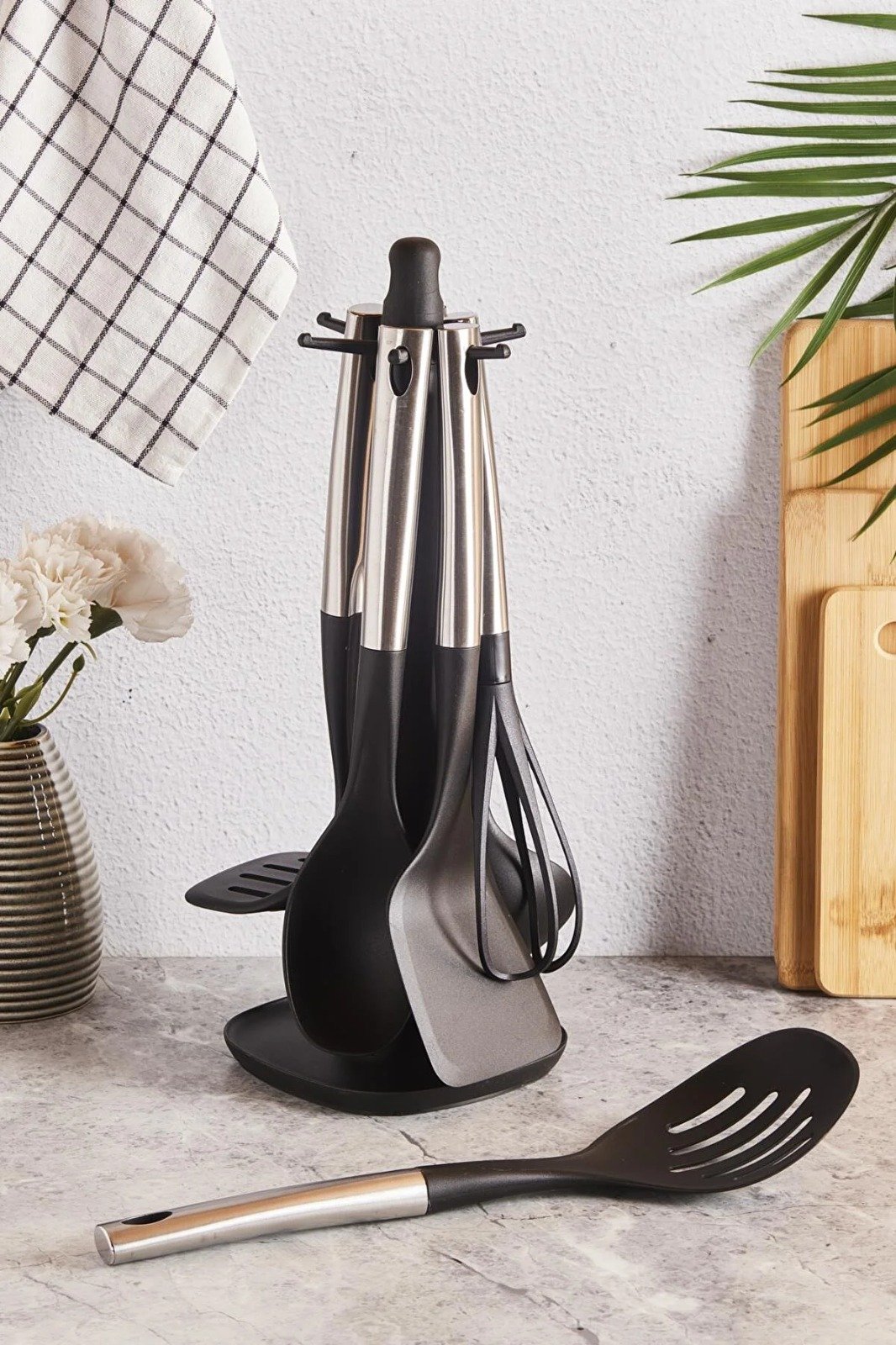 Perotti Steel 7 parça Standlı Servis Seti