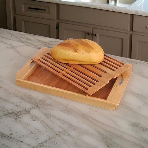 Mien Bambu Izgaralı Hazneli Ekmek Kesme Tahtası