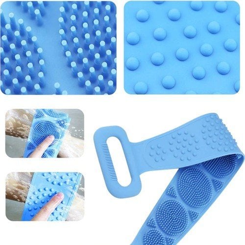 Banyo Duş Sırt Kesesi Çift Taraflı Silikon Duş Lifi Fırçası 60 cm