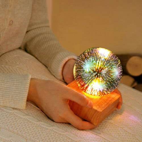 Dekoratif Renkli 3d Ledli Cam Lambası