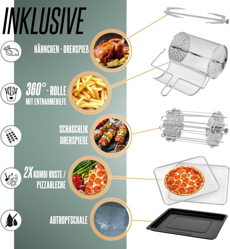 Heinrich’s Sıcak Hava Fritözü Mini Fırın HFR 8206