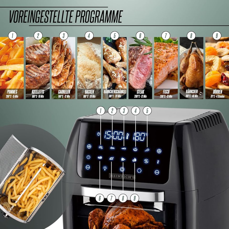 Heinrich’s Sıcak Hava Fritözü Mini Fırın HFR 8206