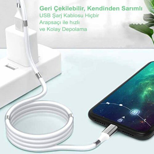 Pratik Sihirli Halat Manyetik Tip-c Hızlı Şarj Kablosu