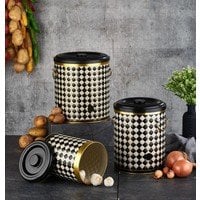 Vip Ahmet Damalı Metal Soğan Patates Seti 3'lü