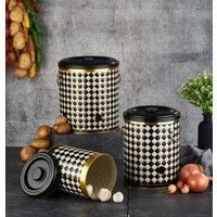 Vip Ahmet Damalı Metal Soğan Patates Seti 3'lü