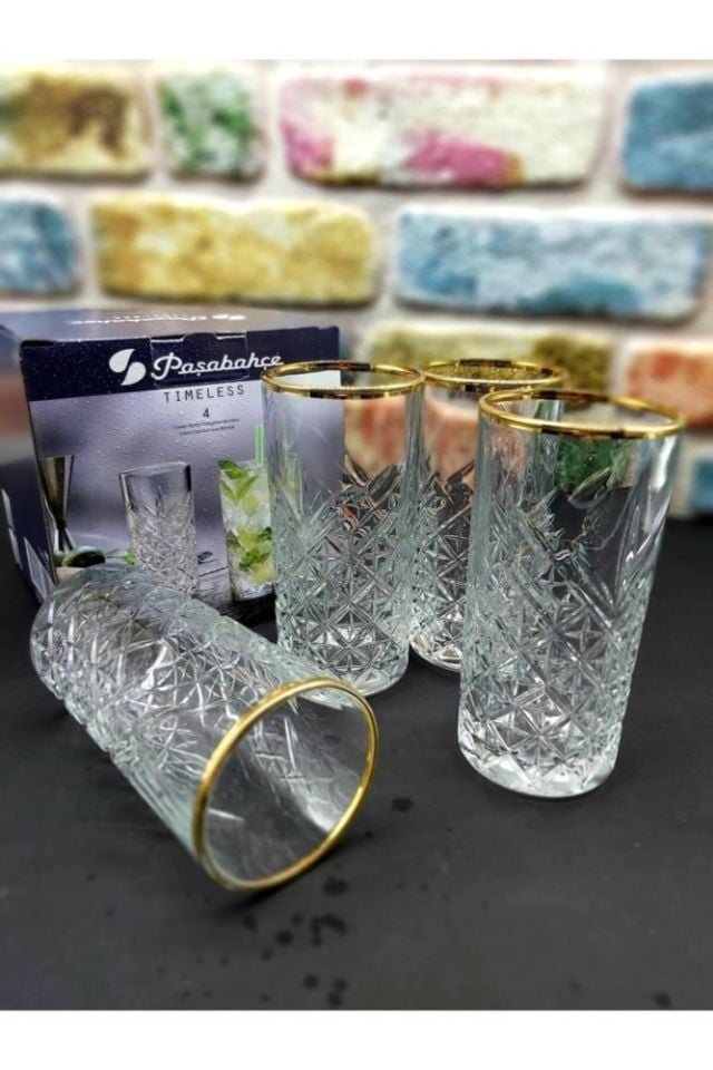 Paşabahçe Timeless Yaldızlı Kokteyl 4lü 52800