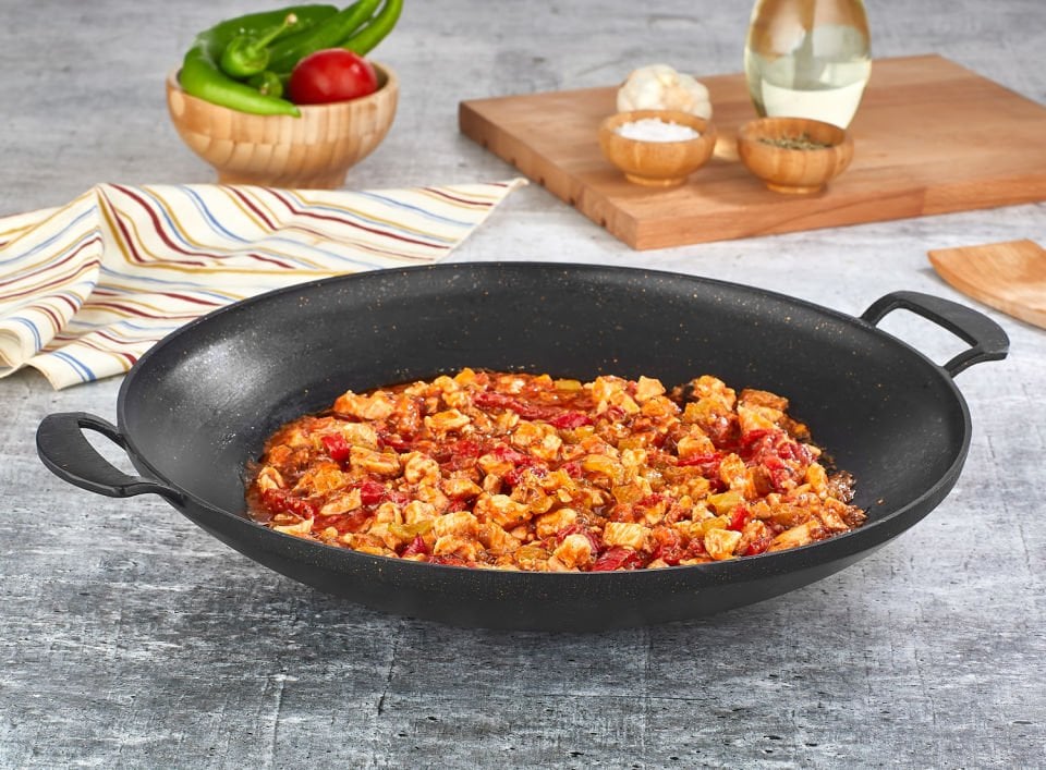 İron Döküm Granit Kavurma Sacı 34CM