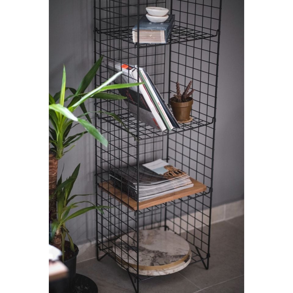 5 Raflı Metal Tel Kitaplık 9009