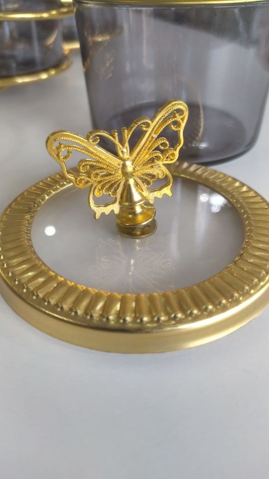 Palmiye Home 6lı Kristal kelebekli Sunumluk