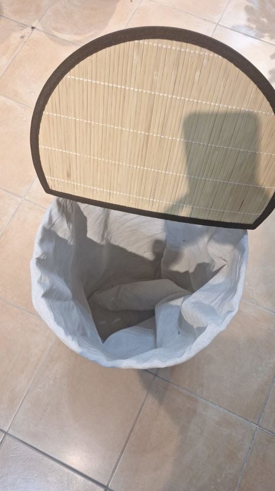 Bastonlu  Bambu Çamaşır Sepeti