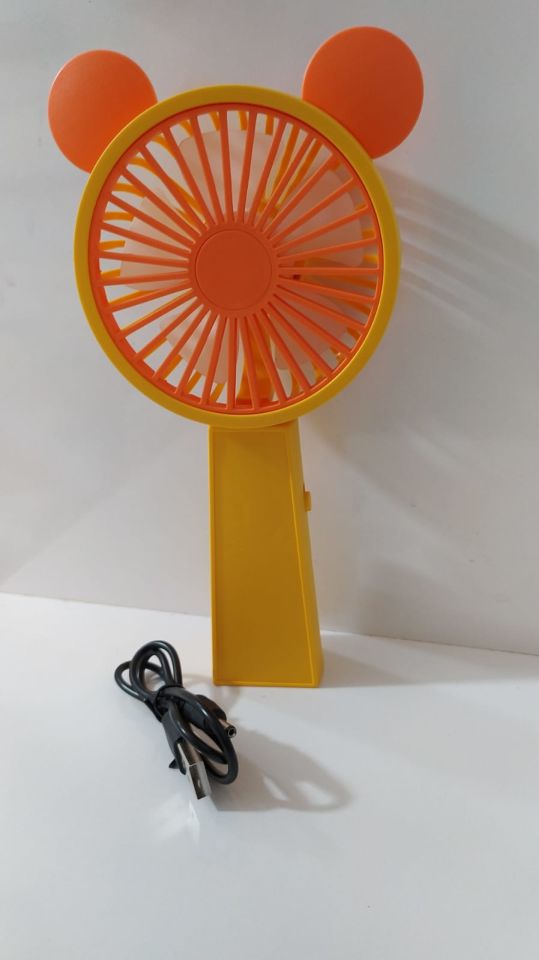 USB Şarjlı Sarı Mini El Vantilatörü