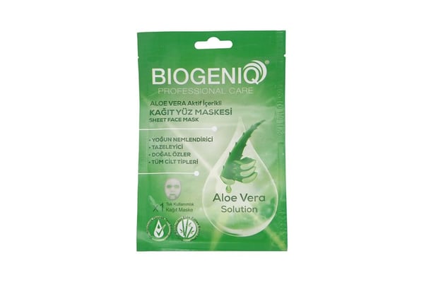 Biogeniq Maskesi 25 Gr Aloe Vera İçerikli Kağıt Yüz Maskesi