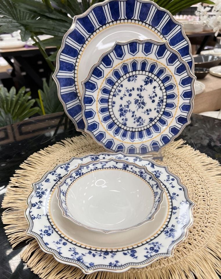 Blue 24 Parça Yemek Takımı