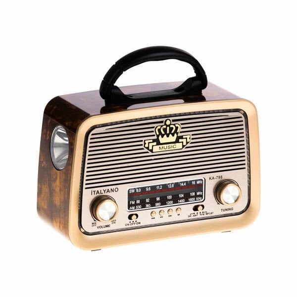 ahşap görünümlü nostajik radyo