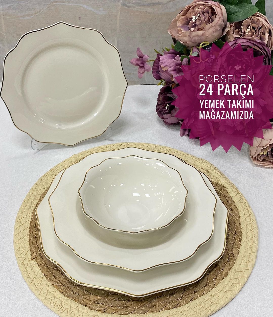 MOLİNO PORSELEN 24 PARÇA YEMEK TAKIMI