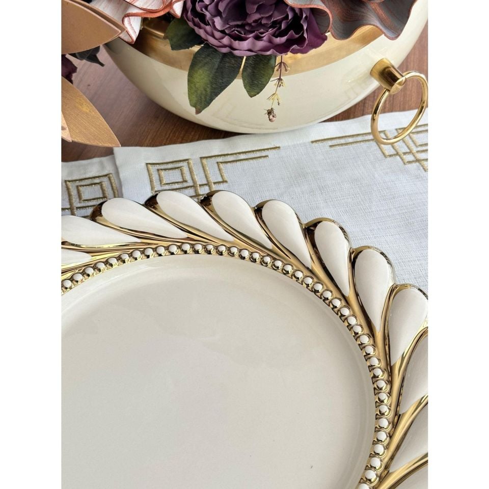 PİNK&MORE CLOVER YUVARLAK SUNUM TABAK