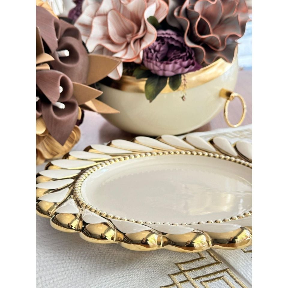 PİNK&MORE CLOVER YUVARLAK SUNUM TABAK