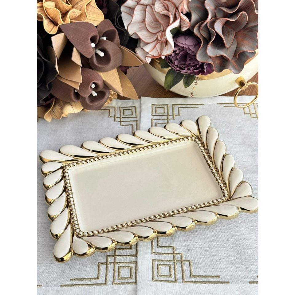PİNK&MORE CLOVER DİKDÖRTGEN SUNUM TABAK