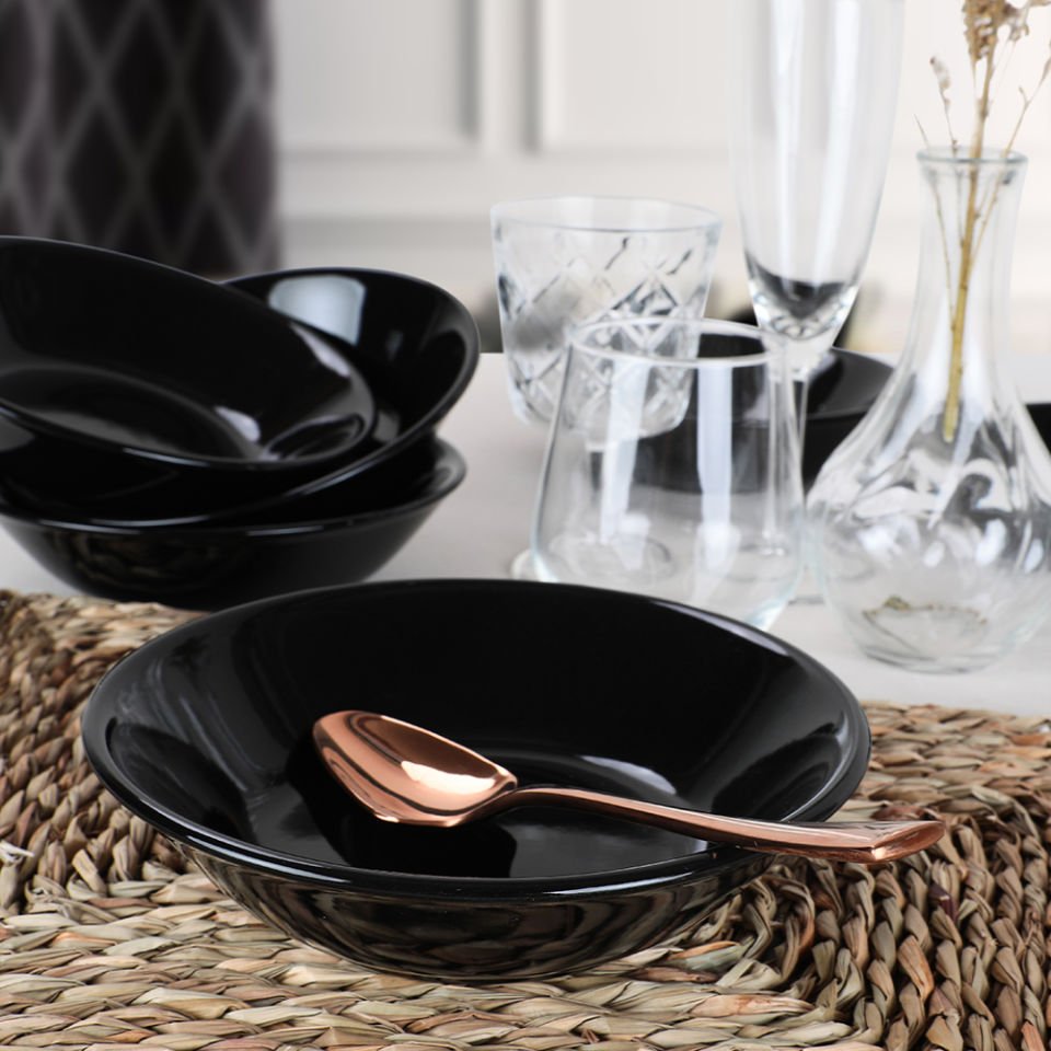 Hitit Siyah Yemek Tabağı 18 Cm 1 Adet