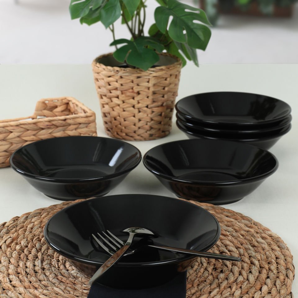 Hitit Siyah Yemek Tabağı 18 Cm 1 Adet