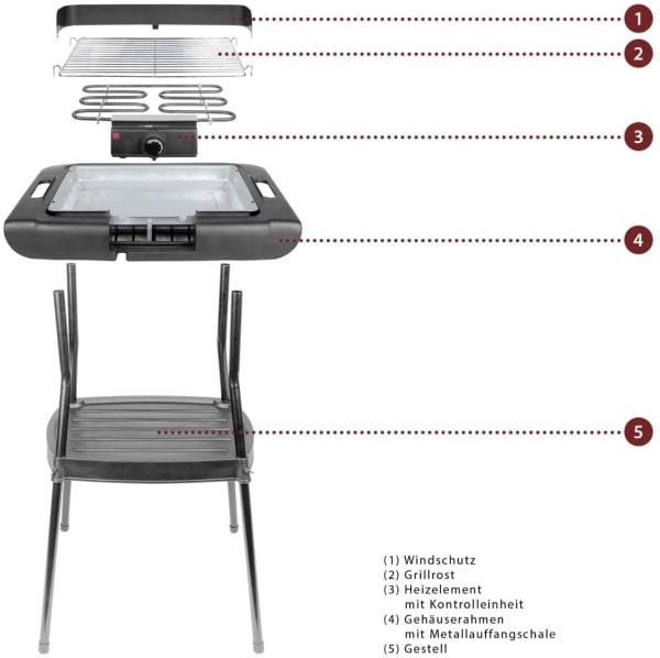 Clatronic BQS 3508 Barbekü Grill Standlı