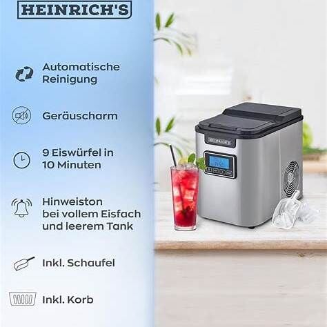Heinrich’s  LCD Ekranlı Otomatik Buz Yapma Makinesi (150 W)