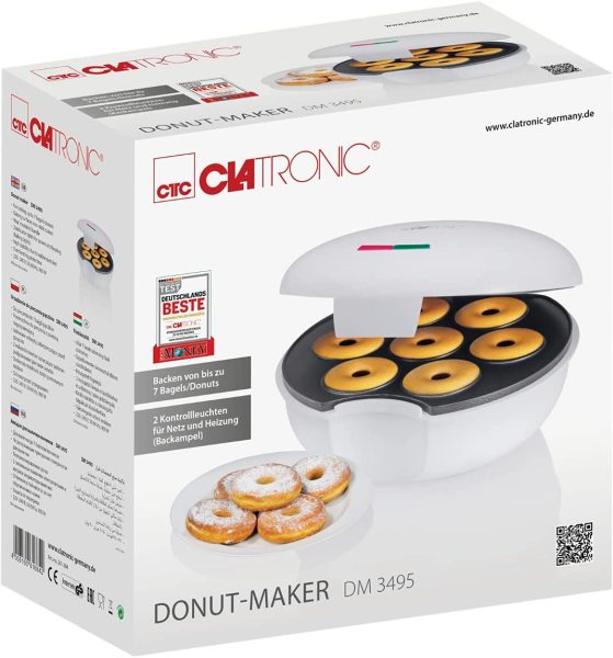 Clatronic Dm 3495 Profesyonel Donut Makinası 900 W, Beyaz