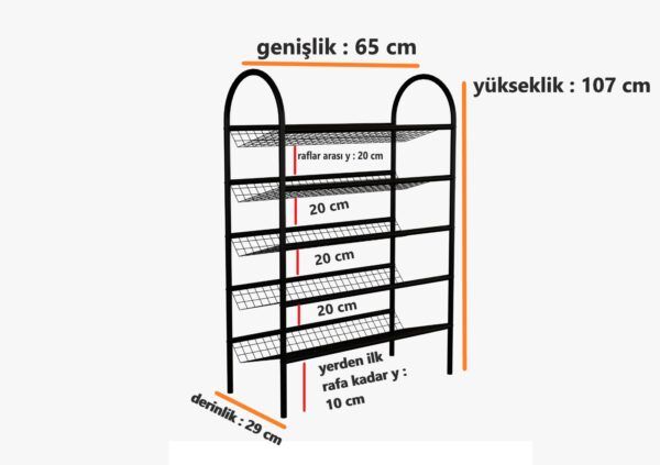 5 Raflı Ayakkabılık
