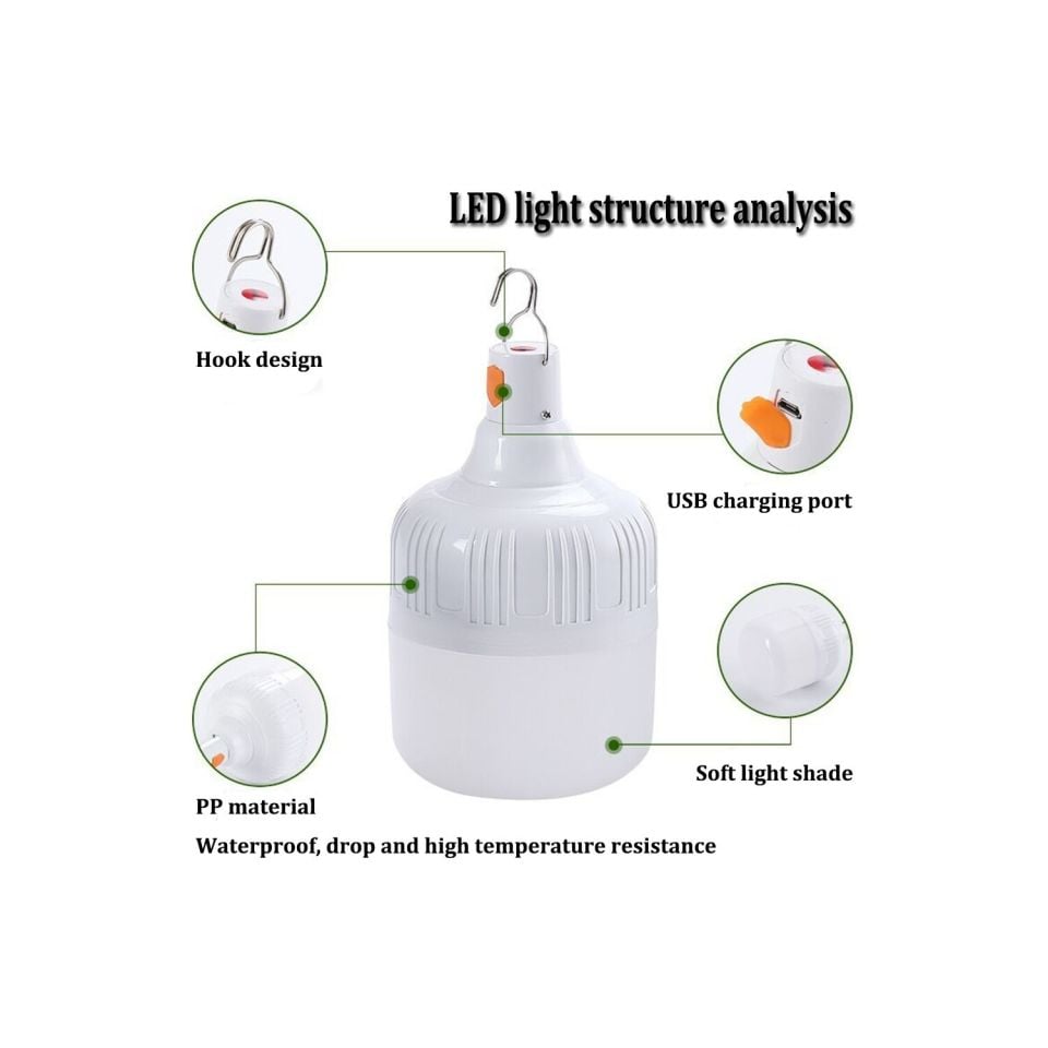 USB Rechargeabke Mobil Ampuller LED Lamba Fener Kancalı Gece Lambası