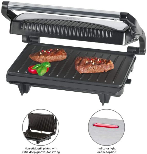 Clatronic Mg 3519 Profesyonel Çok Yönlü Izgara 700W, Gri
