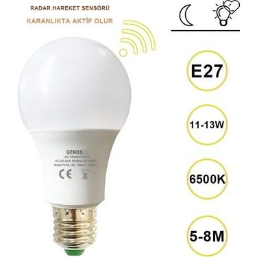 2W Radar Sensörlü Led Ampul E-27 Duy 6500K (Beyaz)